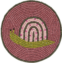 Hand-Beaded Gardenland Snails Coasters (Set of 4)
