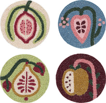 Hand-Beaded Pome Coasters (Set of 4)