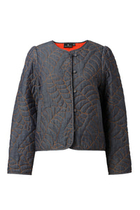 Brenda Jacket – Blue Denim with Orange Embroidery