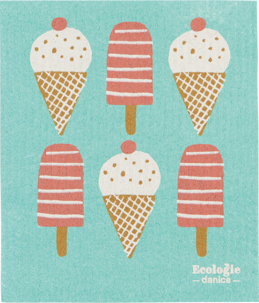 Seaside Ice Cream Swedish Dishcloth