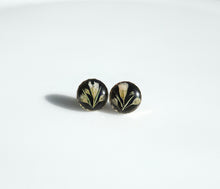 Black Flower Bud Stud Earrings (Multiple Flower Styles)