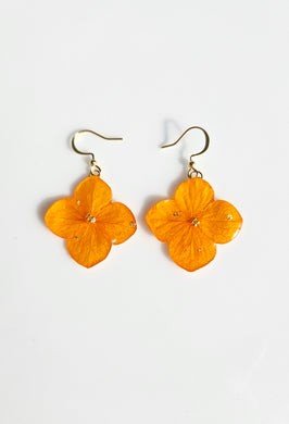 Orange Hydrangea Earrings