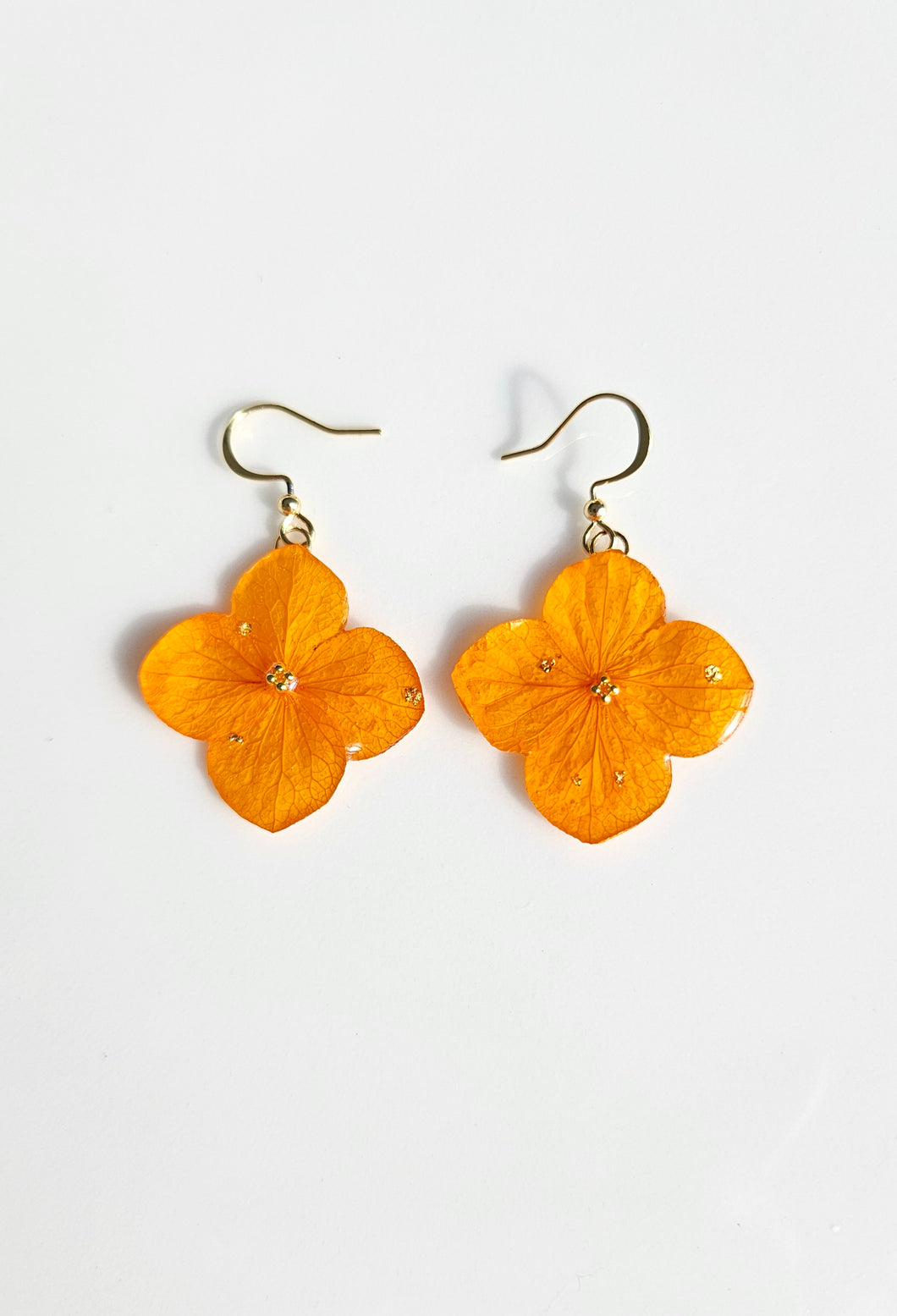 Orange Hydrangea Earrings
