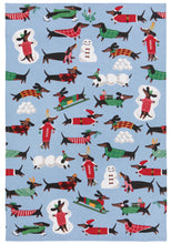 Dashing Dachshunds Christmas Dishtowel