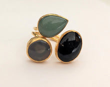 Three Stone in Gold Band Ring