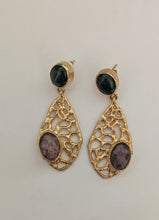 Teardrop Earrings with Two Stones