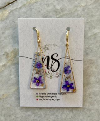 Sweet Leaf & Didiscus Earrings