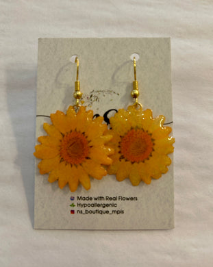 Yellow Mum Earrings