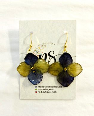 Blue & Green Hydrangea Earrings
