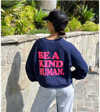 Be A Kind Human Navy/Pink Sweatshirt