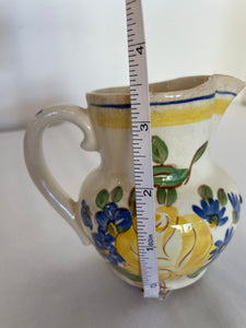 Vintage/Previously Adored Mini Yellow, Blue, Floral Pitcher/Creamer