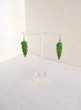 Earrings - Horn with Resin Green Leaf -Handcrafted in Madagascar