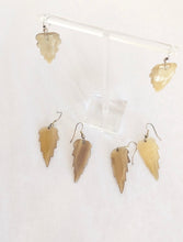 Earrings - Flame Shape, Light & Dark Zebu Horn - Handcrafted in Madagascar