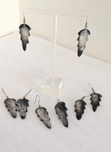 Earrings - Flame Shape, Light & Dark Zebu Horn - Handcrafted in Madagascar