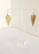 Earrings - Flame Shape, Light & Dark Zebu Horn - Handcrafted in Madagascar