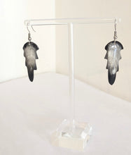 Earrings - Flame Shape, Light & Dark Zebu Horn - Handcrafted in Madagascar