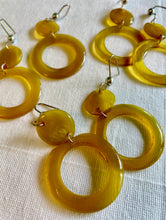 Earrings - Double Circle Zebu Horn, Natural - Handcrafted in Madagascar