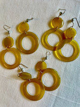 Earrings - Double Circle Zebu Horn, Natural - Handcrafted in Madagascar