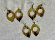Earrings - Circle Cutout, Light and Dark Zebu Horn - Handcrafted in Madagascar
