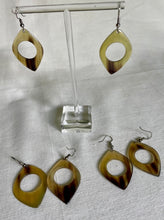 Earrings - Circle Cutout, Light and Dark Zebu Horn - Handcrafted in Madagascar
