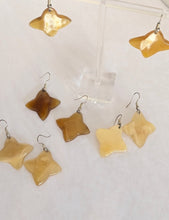 Earrings - Quatrefoil Zebu Horn - Handcrafted in Madagascar