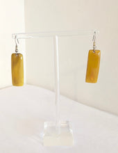 Earrings - Modern Bar Zebu Horn - Handcrafted in Madagascar