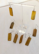 Earrings - Modern Bar Zebu Horn - Handcrafted in Madagascar