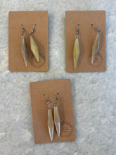 Earrings - Elongated Spear, Light Color Zebu Horn - Handcrafted in Madagascar
