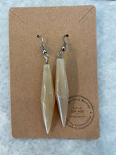 Earrings - Elongated Spear, Light Color Zebu Horn - Handcrafted in Madagascar