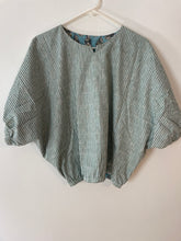 The Turquoise Leaf & Stripe Reversible Bubble Top