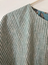 The Turquoise Leaf & Stripe Reversible Bubble Top