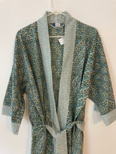 Sage Botanical Kimono Robe - Short