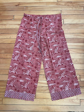 Drawstring Pajama/Jammie Pants--Dabu Cosmic Kitty, Hand Block Printed
