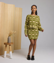 Ingrid Organic Cotton Sweater - Olive Geo