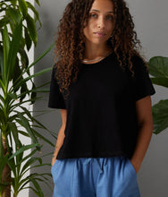 Women's Easy Crop Organic Cotton Slub Tee - Black