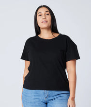 Women's Easy Crop Organic Cotton Slub Tee - Black