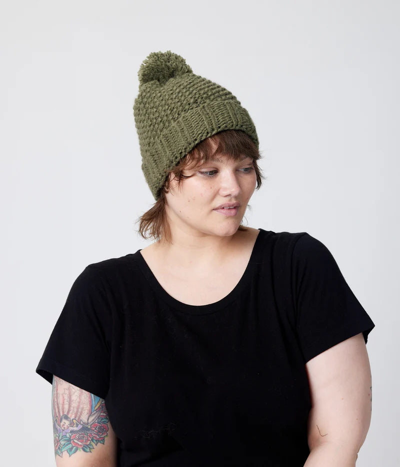 Ollie PomPom Knit Beanie (Fair Trade - Multiple Colors)