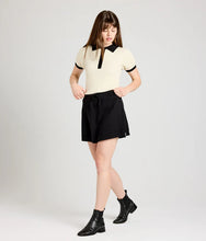 Zuri Organic Cotton Knit Polo Top - Pearl