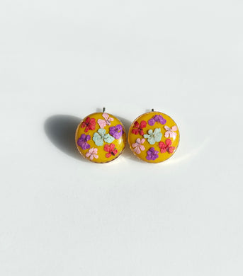 Multicolor Lace Flower Stud Earrings