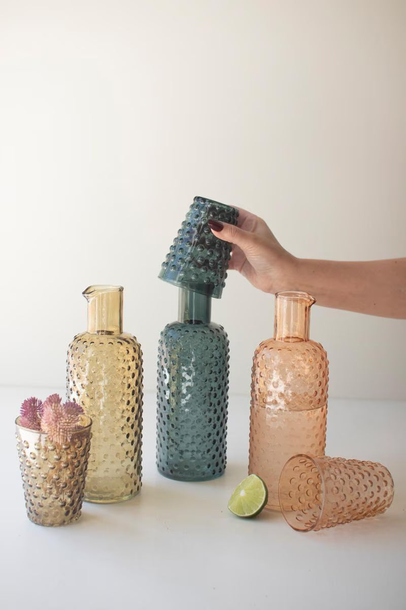 Bubble Glass Carafe with Tumbler – Handcrafted Drinkware Set