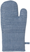 Blue Oxford Silicone-Cotton Oven Mitt