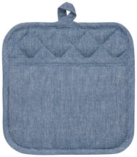 Blue Oxford Silicone-Cotton Pocket Potholder