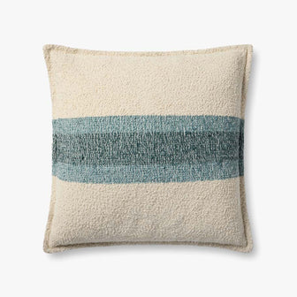 Natural & Blue Striped Pillow