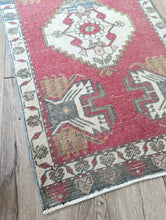Vintage Hand-Knotted Rug - Red, Cream, Gold