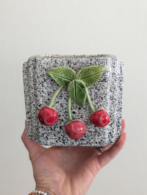 Vintage/Previously Adored Cherries Wall Pocket Planter