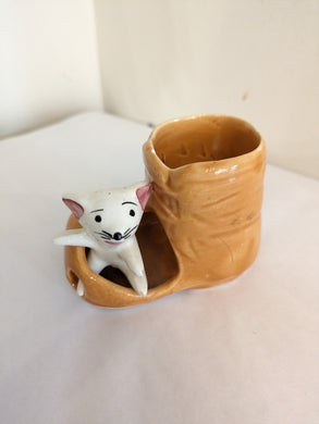 Previously Adored/Vintage Mouse in Boot Planter