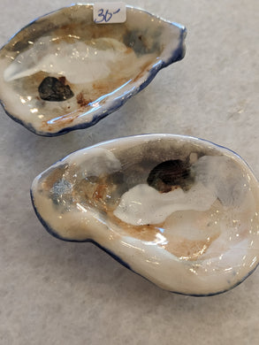 Oyster Shell Hand Painted Trinket/Ring Dishes
