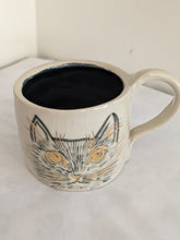 Hand Painted Cat Mug Black Interior