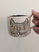 Hand Painted Cat Mug Black Interior