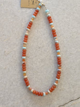 Rust/Blue Stone Necklace